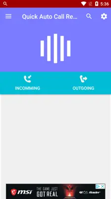 Quick Auto Call Recorder Pro android App screenshot 1